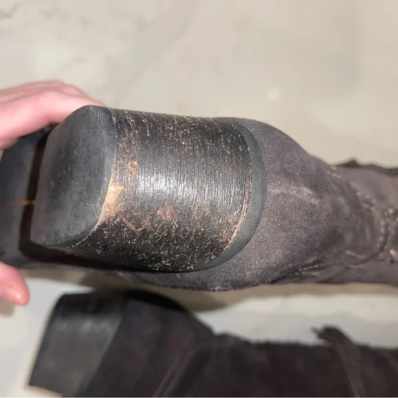 Dolce Vita Over-the-Knee Suede Boots in Gray - Picture 8 of 16